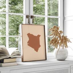 Kenya Map Boho Wall Art Print Mid Century Travel Poster - thumbnail 2