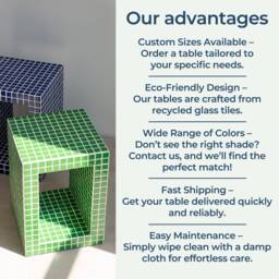 Coffee Tile Table, Side Bedside Shelf - thumbnail 3