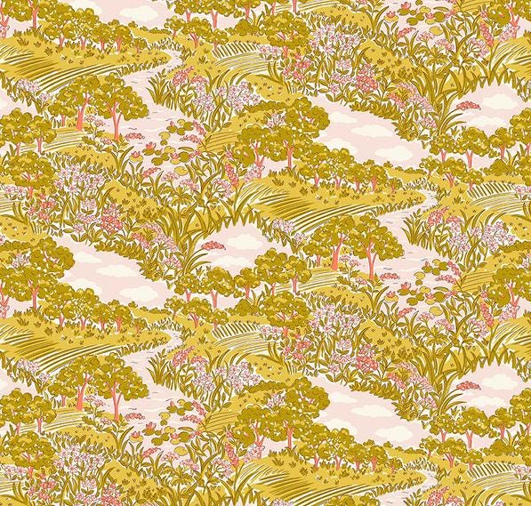Liberty London Crib Sheet Fitted Yellow Tumeric Moss Light Green White Toile Vintage Cotton Custom Gift Nestig Cove Wave Cloud - image 1