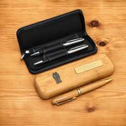 star Signs Luxury Wooden Or Leatherette Pen Case With Matching Free Engraving Astrological & Zodiacs Gift - thumbnail 1