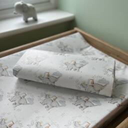 Hello Little One Changing Mat, Wedge Anti-Roll Travel Nursery Essential With Elephant & Stork Design - thumbnail 3