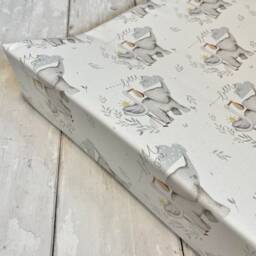 Hello Little One Changing Mat, Wedge Anti-Roll Travel Nursery Essential With Elephant & Stork Design - thumbnail 2