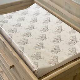 Hello Little One Changing Mat, Wedge Anti-Roll Travel Nursery Essential With Elephant & Stork Design - thumbnail 1