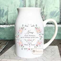 Personalised If ... Were Flowers I'd We'd Pick You Mum Nanna Grandma Nanny Nan Nana Wildflower Floral Ceramic Mug Vase Jug Birthday Gift - thumbnail 2