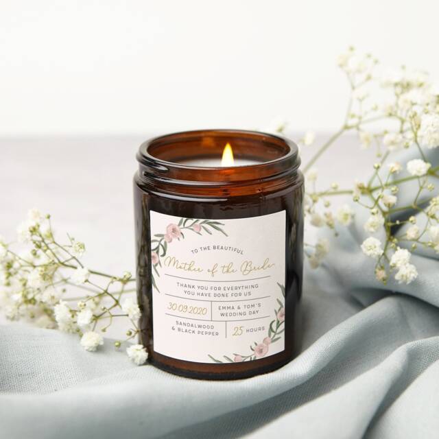Personalised Mother Of The Bride Soy Candle Scented Apothecary Jar Gift - image 1