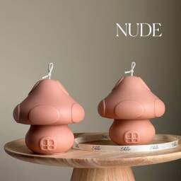Handmade Mushroom House Candle - Sculptural Soy Pillar - thumbnail 2