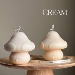 Handmade Mushroom House Candle - Sculptural Soy Pillar - thumbnail 3