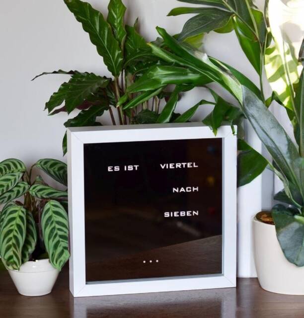 German Word Clock - Mirror Clock, White Led Clock, Frame Desk Or Wall - image 1