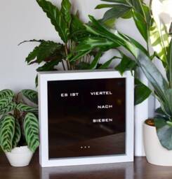 German Word Clock - Mirror Clock, White Led Clock, Frame Desk Or Wall - thumbnail 1