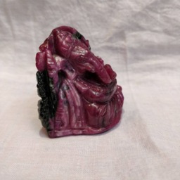 Ruby Ganesha, 630 Caret Zoisite Gemstone Carvings, Lord Indian Mythology Art, Religious Spiritual Prayer Gifts - thumbnail 3