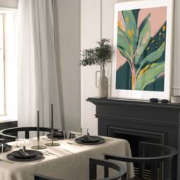 Pink Wall Prints, Botanical Bedroom Bright Poster, Home Decor, Hand Drawn Plants, Set Of 3 Prints A2 A1 - thumbnail 3