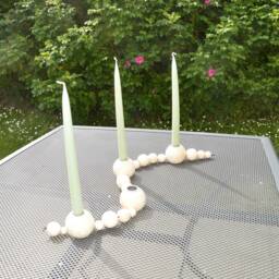 Diy, Complete Wooden Candlestick, Diy Bead Wreath, Advent Candle Wreath - thumbnail 4