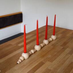 Diy, Complete Wooden Candlestick, Diy Bead Wreath, Advent Candle Wreath - thumbnail 2