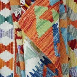 Kilim Rug Classic, Handmade Artisan Afghan Turkish Scandinavian Navajo Bohemian Wool Flatweave Multicolour 129x92 cm - thumbnail 4