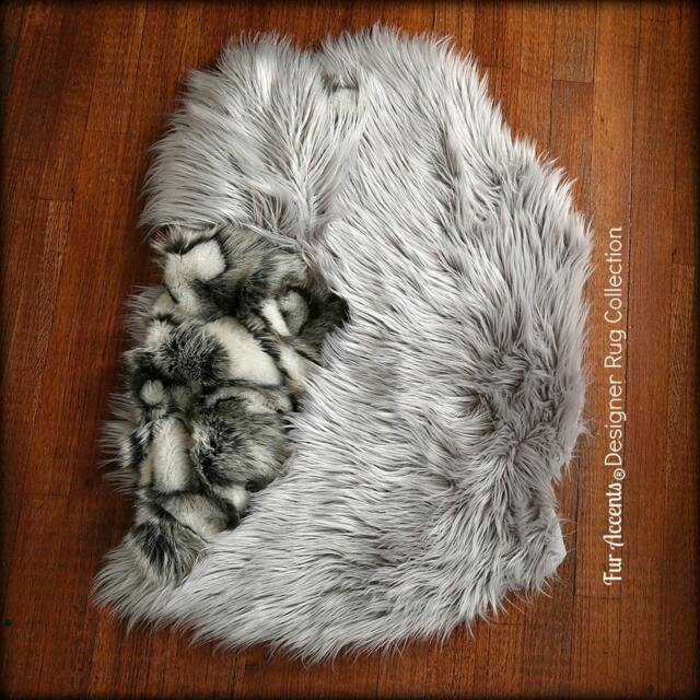 Faux Fur Sheepskin Throw Rug - Shaggy Soft Thick Dog, Cat, Pet Bed Accents Designer Rugs Usa - image 1