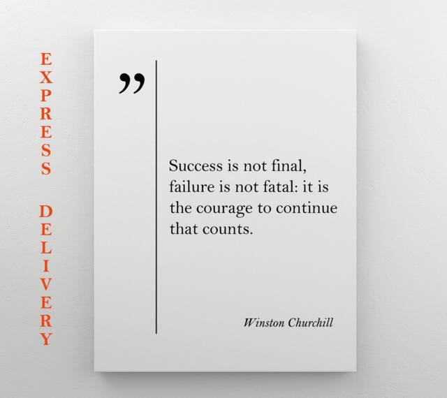 Winston Churchill Canvas Art Inspiring Wall Quote Print Motivational Poster - image 1