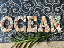 Beach Decor Ocean Shell Letters - Seashell Letters Sign Coastal Home Wall House Seaside Nautical - thumbnail 1