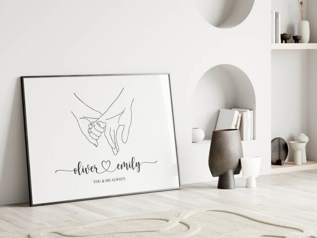 Personalised Couples Gift. Valentines Day Gift For Him, Boyfriend Husband. Valentine's Wife Girlfriend Print Her. Wedding Anniversary - image 1