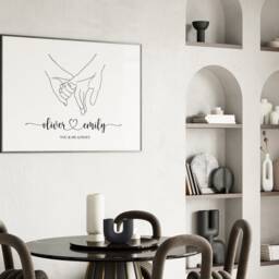 Personalised Couples Gift. Valentines Day Gift For Him, Boyfriend Husband. Valentine's Wife Girlfriend Print Her. Wedding Anniversary - thumbnail 2