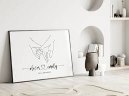 Personalised Couples Gift. Valentines Day Gift For Him, Boyfriend Husband. Valentine's Wife Girlfriend Print Her. Wedding Anniversary - thumbnail 1
