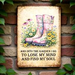Into The Garden I Go Sign, Inspirational Gardening Wall Plaque, Gardener Woman Home Art Decor, Shed Patio Plant Lover Gift - thumbnail 2