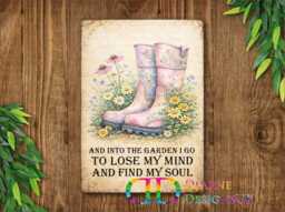 Into The Garden I Go Sign, Inspirational Gardening Wall Plaque, Gardener Woman Home Art Decor, Shed Patio Plant Lover Gift - thumbnail 1