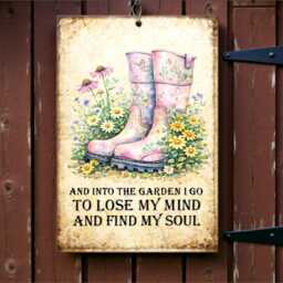 Into The Garden I Go Sign, Inspirational Gardening Wall Plaque, Gardener Woman Home Art Decor, Shed Patio Plant Lover Gift - thumbnail 3