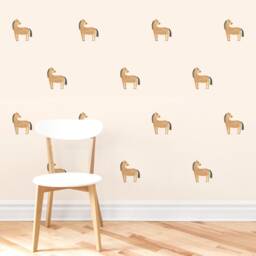 Horse Toss - Fabric Wall Decal Modern Farm Mej - thumbnail 3