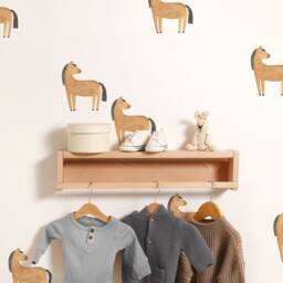 Horse Toss - Fabric Wall Decal Modern Farm Mej