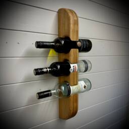 Solid Oak -Wall Mounted Wine Rack - thumbnail 3