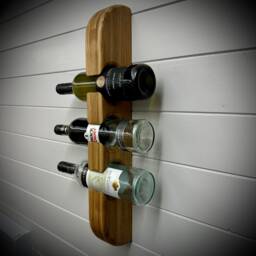 Solid Oak -Wall Mounted Wine Rack - thumbnail 2