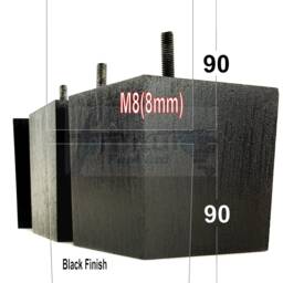 Solid Wooden Furniture Legs Replacement Feet 90mm High Multiple Colours For Chairs Stools Sofa's Beds Settee & Cabinets M8(8mm Set Of 4 - thumbnail 2
