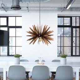 starburst Wooden Pendant Ceiling Light - Scandinavian Modern Dining - thumbnail 3