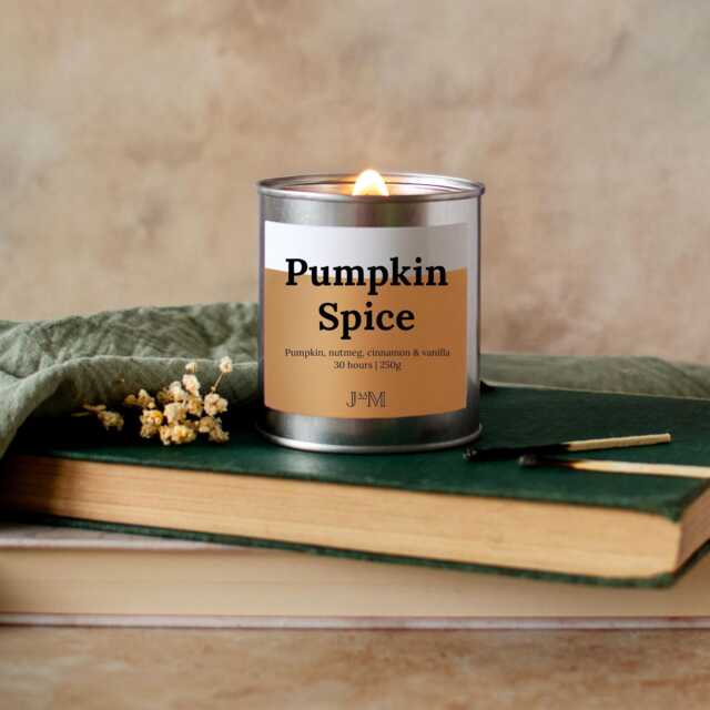 Pumpkin Spice Wood Wick Candle, Autumnal Scent Crackle - image 1