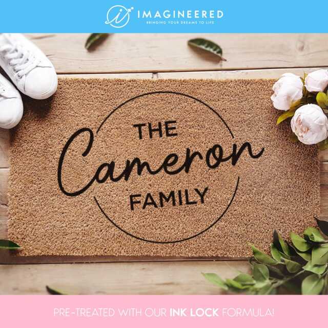 Cute Family Door Mat - Customized Doormat Wedding Gifts Closing Housewarming New Home Welcome Christmas Gift - image 1