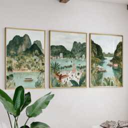 Langkawi Malaysia Poster Set Of 3, Vintage Inspired Tropical Island Wall Art, Neutral Asian Travel Prints - thumbnail 3