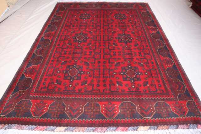 5x7 Afghan Bukhara Rug - Turkmen Hand Knotted Veg Dyes Wool Tribal Area Rug, Red Khal Mohammadi Oriental Vintage Bedroom Kitchen - image 1