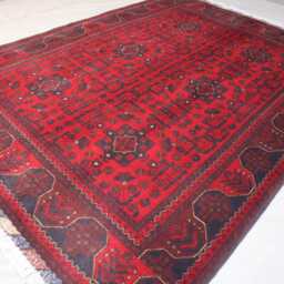 5x7 Afghan Bukhara Rug - Turkmen Hand Knotted Veg Dyes Wool Tribal Area Rug, Red Khal Mohammadi Oriental Vintage Bedroom Kitchen - thumbnail 2