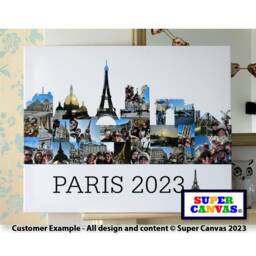Paris France Skyline City Map Shape Travel Holiday Picture Frame Photo Collage Framed Print Canvas Birthday Anniversary Gift - thumbnail 1