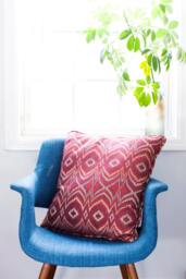 Burgundy Red Abstract Pillow - thumbnail 1