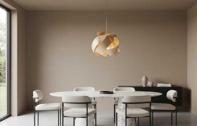 Scandinavian Wooden Veneer Chandelier - Modern Meer Coastal Pendant, Minimalist Dining Room Fixture - image 1