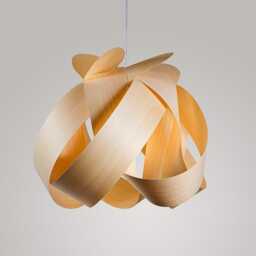 Scandinavian Wooden Veneer Chandelier - Modern Meer Coastal Pendant, Minimalist Dining Room Fixture - thumbnail 2