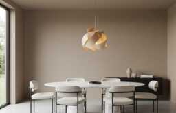 Scandinavian Wooden Veneer Chandelier - Modern Meer Coastal Pendant, Minimalist Dining Room Fixture