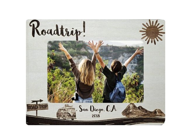 Personalized Wood Engraved Picture Frame Road Trip Vacation Gift - image 1