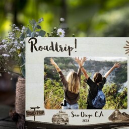 Personalized Wood Engraved Picture Frame Road Trip Vacation Gift - thumbnail 2