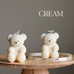 Fluffy Bear Soy Wax Candle - Handmade Home Decor - thumbnail 3
