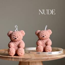 Fluffy Bear Soy Wax Candle - Handmade Home Decor - thumbnail 2