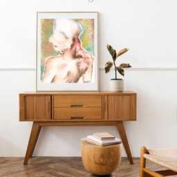 Fashion Woman Gold Wall Art From Original Painting, Watercolor Abstract - thumbnail 2