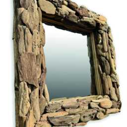 Beachcomber Square Mirror 60cm, Driftwood Style Teak Root Wall - thumbnail 2