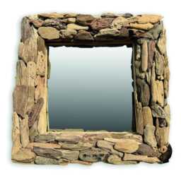Beachcomber Square Mirror 60cm, Driftwood Style Teak Root Wall - thumbnail 1
